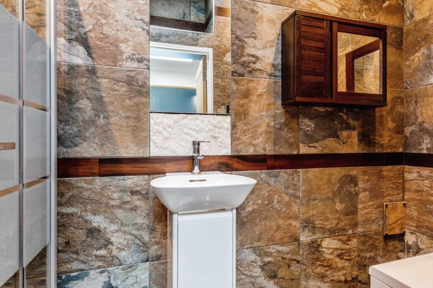 Private ensuite bathroom — Belmont Deco Noir Ground Floor Suite Bristol